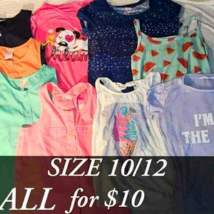 Girls Shirts size 10/12